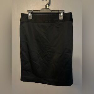White House Black Market Skirt - black satin pencil skirt fully lined NWT